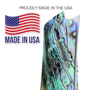 ITS A Skin Skins Compatible with Sony Playstation 5 Console Disc Edition - Protective Decal Overlay Stickers wrap Cover - Abalone Ripples Green Blue Purple