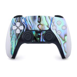 ITS A Skin Skins Compatible with Sony Playstation 5 Console Disc Edition - Protective Decal Overlay Stickers wrap Cover - Abalone Ripples Green Blue Purple