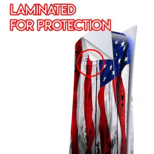 ITS A SKIN Skins Compatible with Sony Playstation 5 Console Disc Edition - Protective Decal Overlay stickers wrap cover - American Flag on Wood