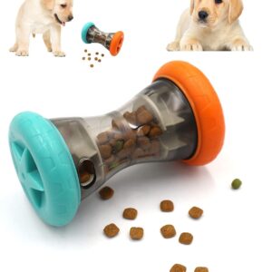 TJOUL Dog Treat Dispensing Puzzle Toys for Small Dogs to Keep Busy,Interactive Chase Toys for Dog Improves Digestion,Enrichment Dog Food Slow Feeder,Barbell-Shaped Dog IQ Treat Dispenser Toys