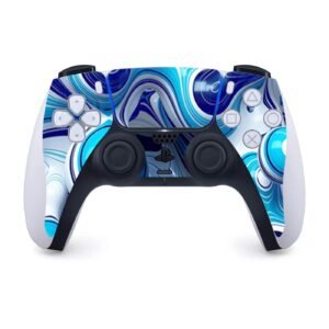 ITS A Skin Skins Compatible with Sony Playstation 5 Console Disc Edition - Protective Decal Overlay Stickers wrap Cover - Mixed Blue Bubbles Glass