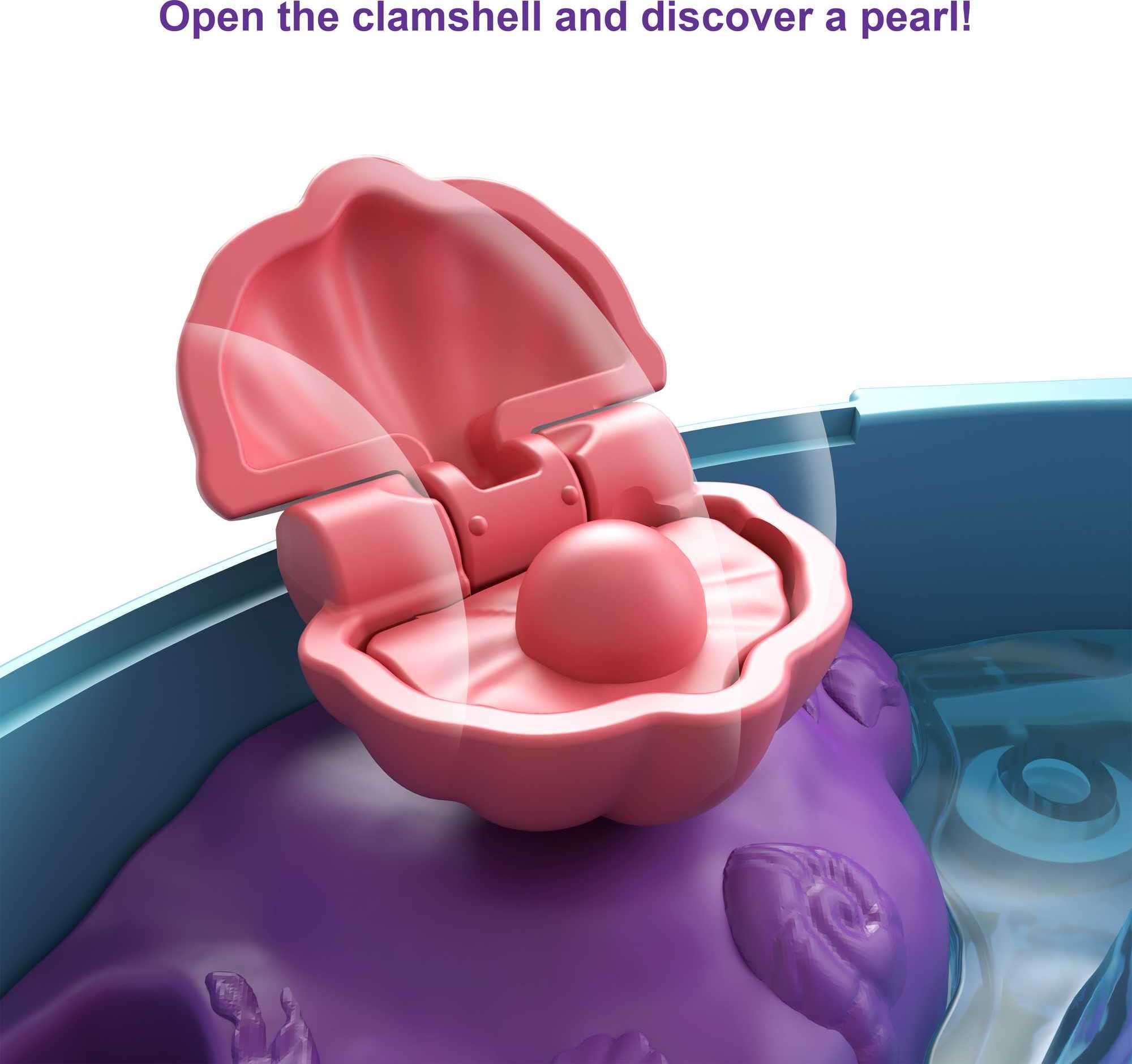 Polly Pocket Compact Playset, Dolphin Beach with Micro Polly, Mermaid Doll & Accessories, Travel Toys with Surprise Reveals