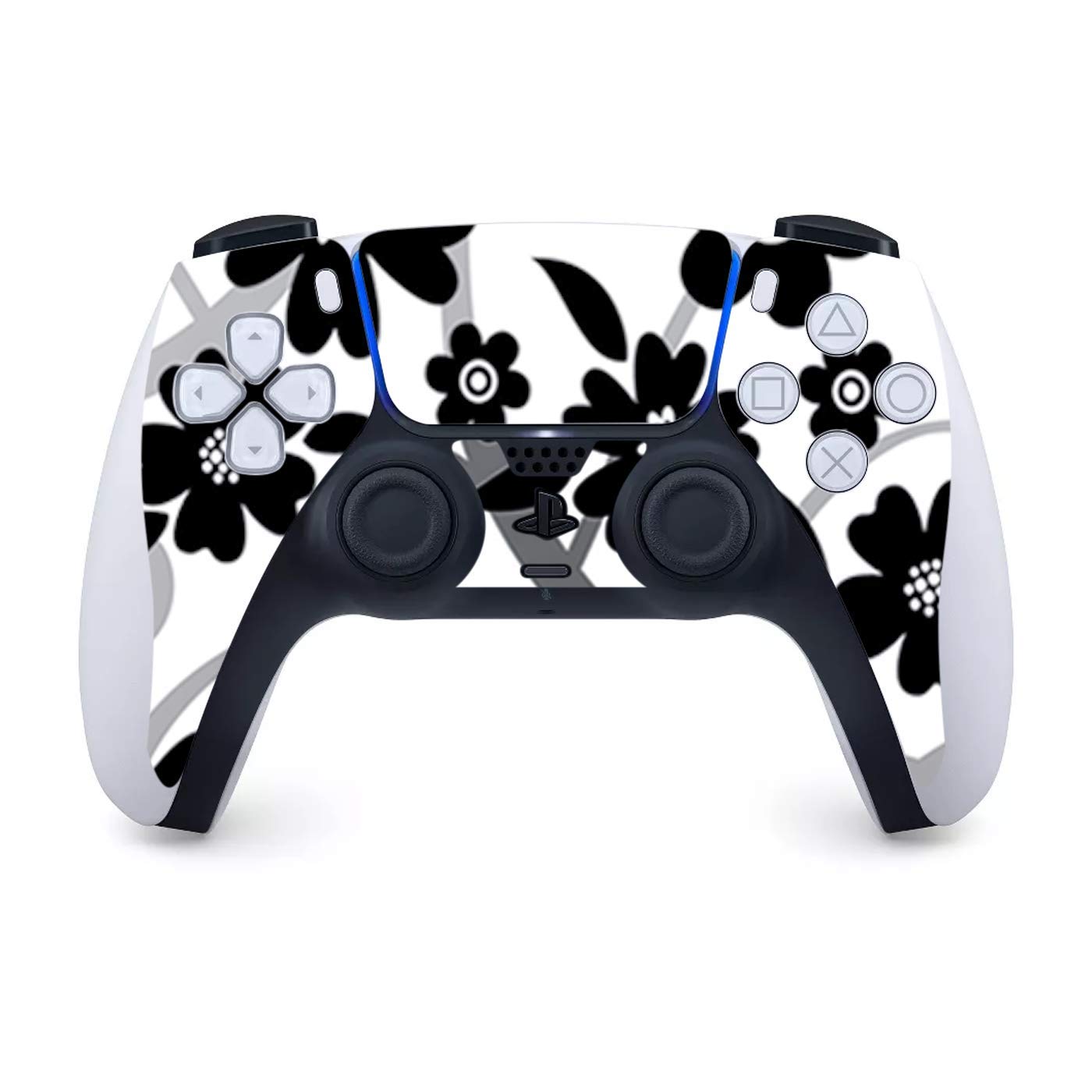 ITS A Skin Skins Compatible with Sony Playstation 5 Console Disc Edition - Protective Decal Overlay Stickers wrap Cover - Black White Flower Print