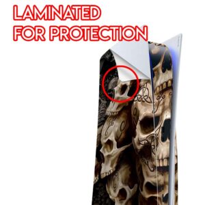 ITS A Skin Skins Compatible with Sony Playstation 5 Console Disc Edition - Protective Decal Overlay Stickers wrap Cover - Wicked Skulls Tattooed