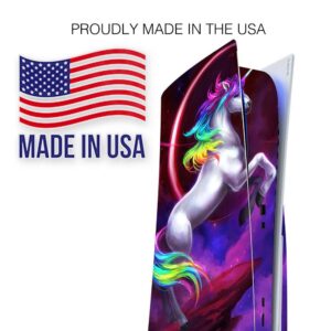 ITS A Skin Skins Compatible with Sony Playstation 5 Console Disc Edition - Protective Decal Overlay Stickers wrap Cover - Unicorn Rainbows Space