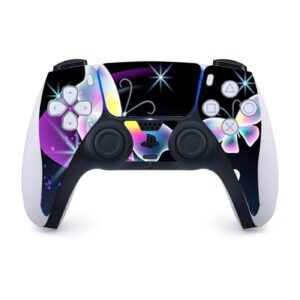 ITS A Skin Skins Compatible with Sony Playstation 5 Console Disc Edition - Protective Decal Overlay Stickers wrap Cover - Glowing Butterflies in Flight