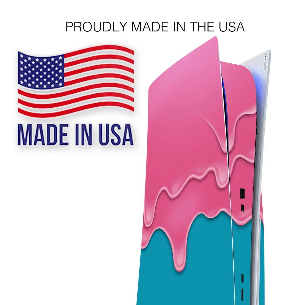 ITS A Skin Skins Compatible with Sony Playstation 5 Console Disc Edition - Protective Decal Overlay Stickers wrap Cover - Dripping Ice Cream Drips