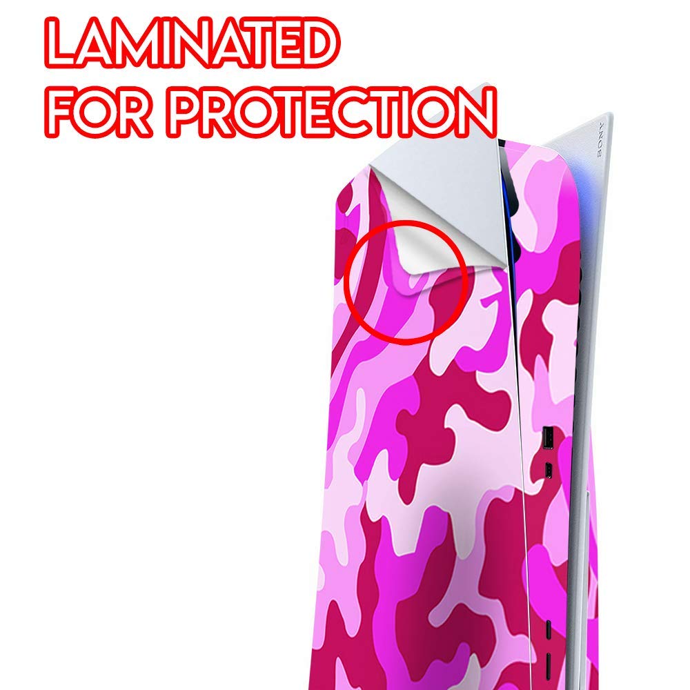 ITS A Skin Skins Compatible with Sony Playstation 5 Console Disc Edition - Protective Decal Overlay Stickers wrap Cover - Pink camo, Camouflage