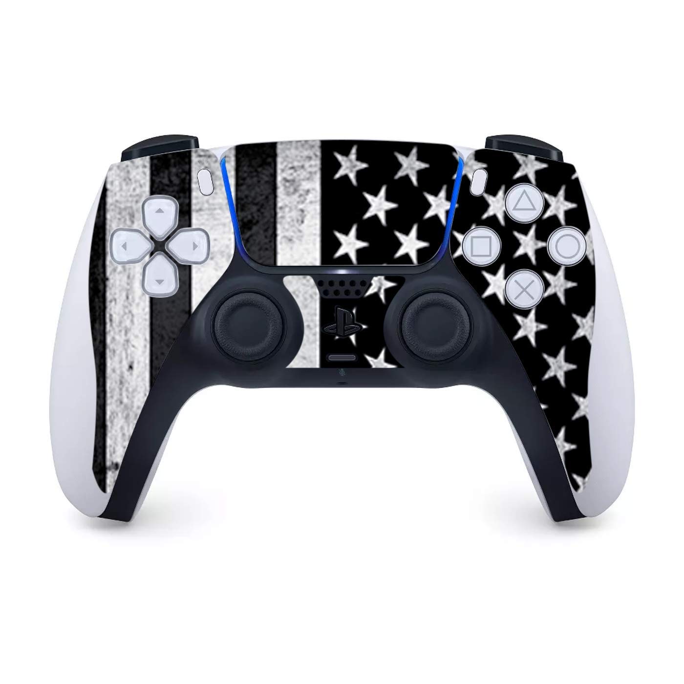 ITS A SKIN Skins Compatible with Sony Playstation 5 Console Disc Edition - Protective Decal Overlay stickers wrap cover - Black White Grunge Flag USA America