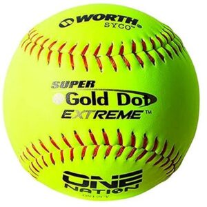 Worth One Nation 12" (Pack of 12) Gold Dot Slowpitch Softball Balls, ON12CY