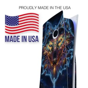 ITS A Skin Skins Compatible with Sony Playstation 5 Console Disc Edition - Protective Decal Overlay Stickers wrap Cover - Wolf Dreamcatcher Color