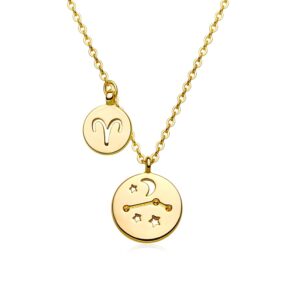 abdot gold zodiac necklace for women 18k gold plated constellation necklace astrology zodiac star necklace birthday gift for women aries necklace