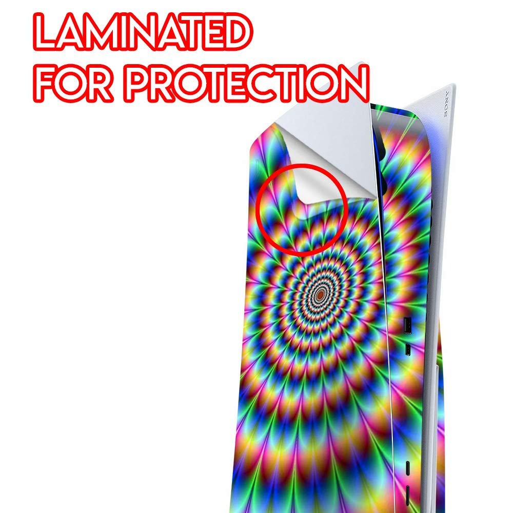 ITS A Skin Skins Compatible with Sony Playstation 5 Console Disc Edition - Protective Decal Overlay Stickers wrap Cover - Trippy Hologram Dizzy