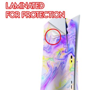 ITS A Skin Skins Compatible with Sony Playstation 5 Console Disc Edition - Protective Decal Overlay Stickers wrap Cover - Pastel Marble Resin Pink Purple Swirls