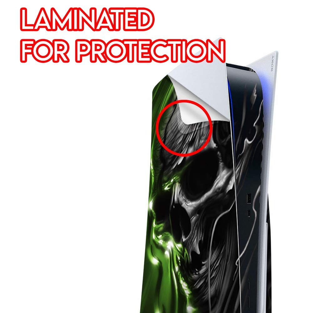 ITS A Skin Skins Compatible with Sony Playstation 5 Console Disc Edition - Protective Decal Overlay Stickers wrap Cover - Dark Skull