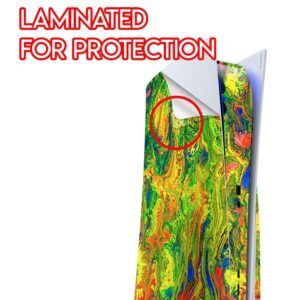 ITS A Skin Skins Compatible with Sony Playstation 5 Console Disc Edition - Protective Decal Overlay Stickers wrap Cover - Green Trippy Color Mix Psychedelic