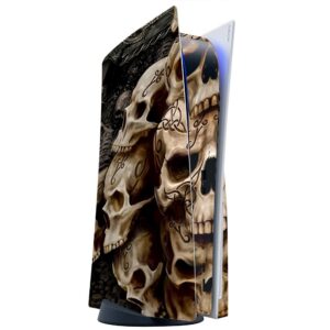 ITS A Skin Skins Compatible with Sony Playstation 5 Console Disc Edition - Protective Decal Overlay Stickers wrap Cover - Wicked Skulls Tattooed