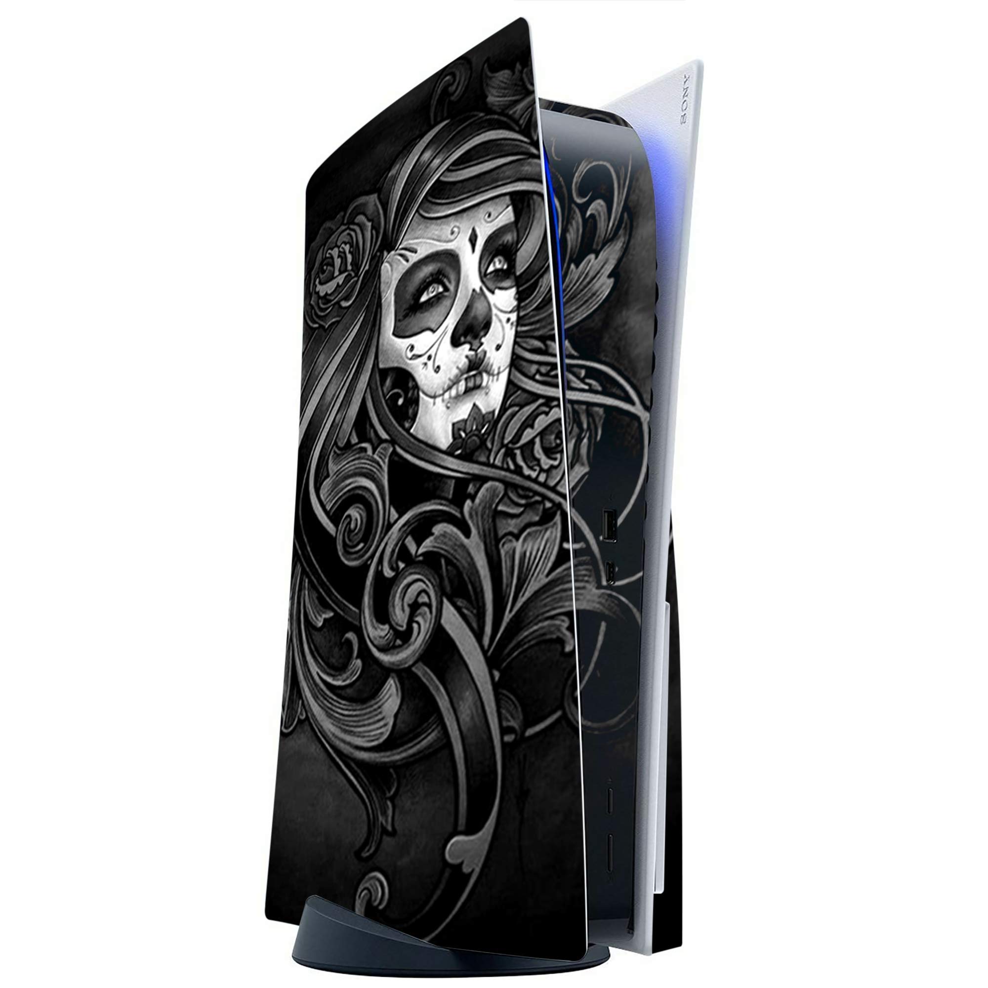 ITS A Skin Skins Compatible with Sony Playstation 5 Console Disc Edition - Protective Decal Overlay Stickers wrap Cover - Sugar Skull Girl