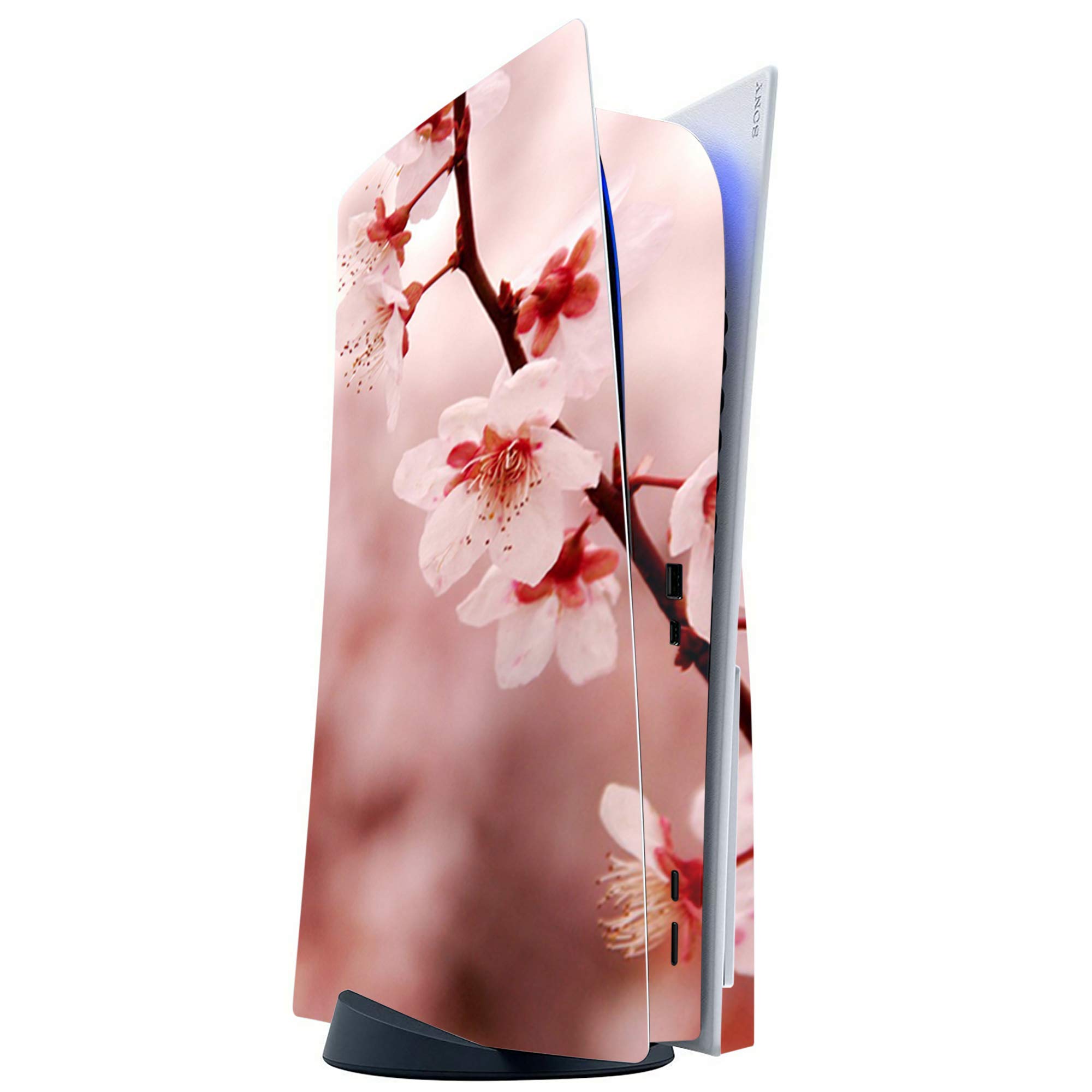 ITS A Skin Skins Compatible with Sony Playstation 5 Console Disc Edition - Protective Decal Overlay Stickers wrap Cover - Cherry Blossoms