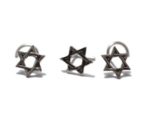 studs star of david nose, 925 sterling silver nose, jewelry nose, body piercing jewelry, nose piercing, body jewelry (20g l bend)