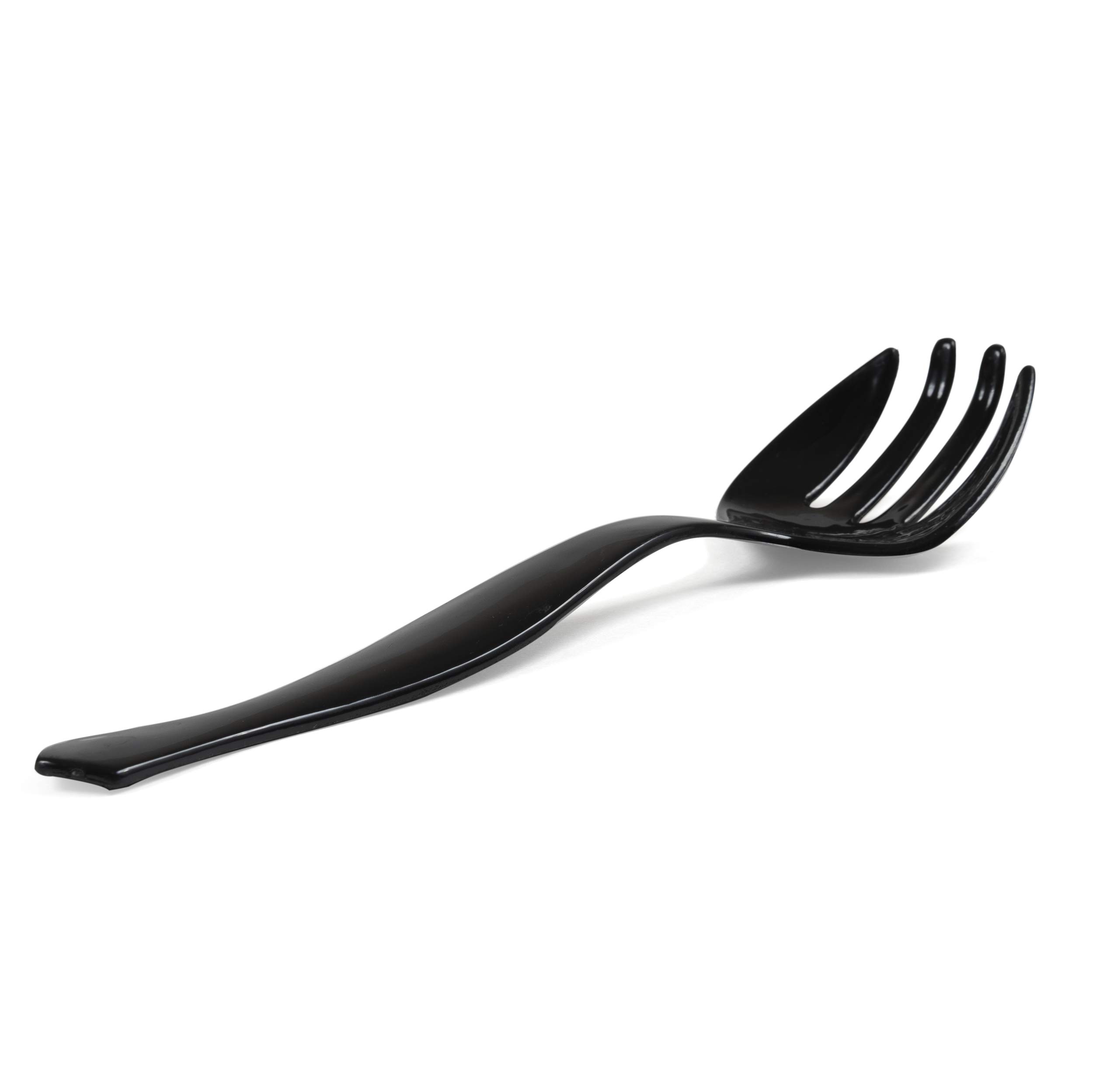 KAO Plastic Disposable Serving Party 10" Black Serving Forks Pack of 12