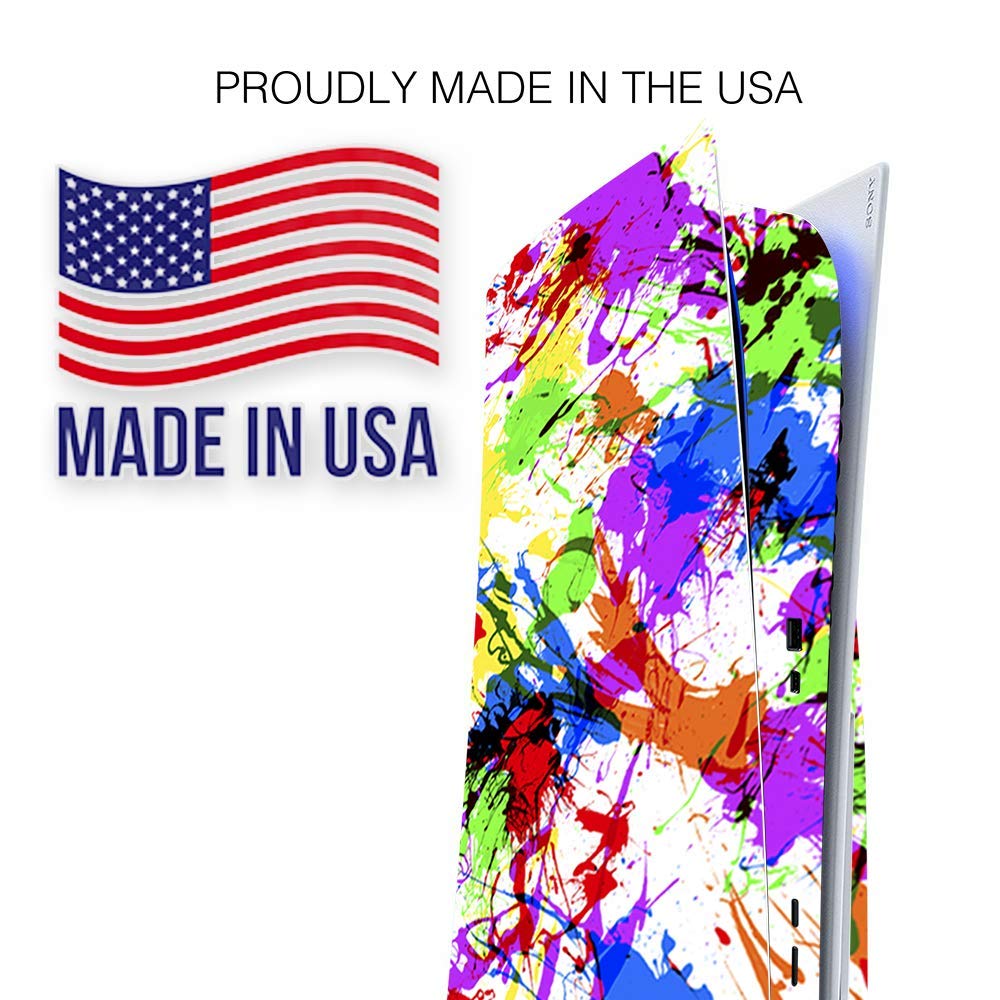 ITS A Skin Skins Compatible with Sony Playstation 5 Console Disc Edition - Protective Decal Overlay Stickers wrap Cover - Paint Splatter