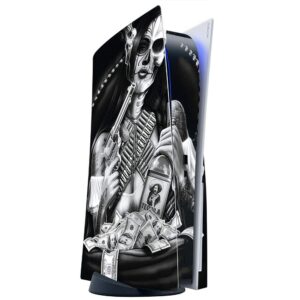 its a skin skins compatible with sony playstation 5 console disc edition - protective decal overlay stickers wrap cover - skull girl gangster