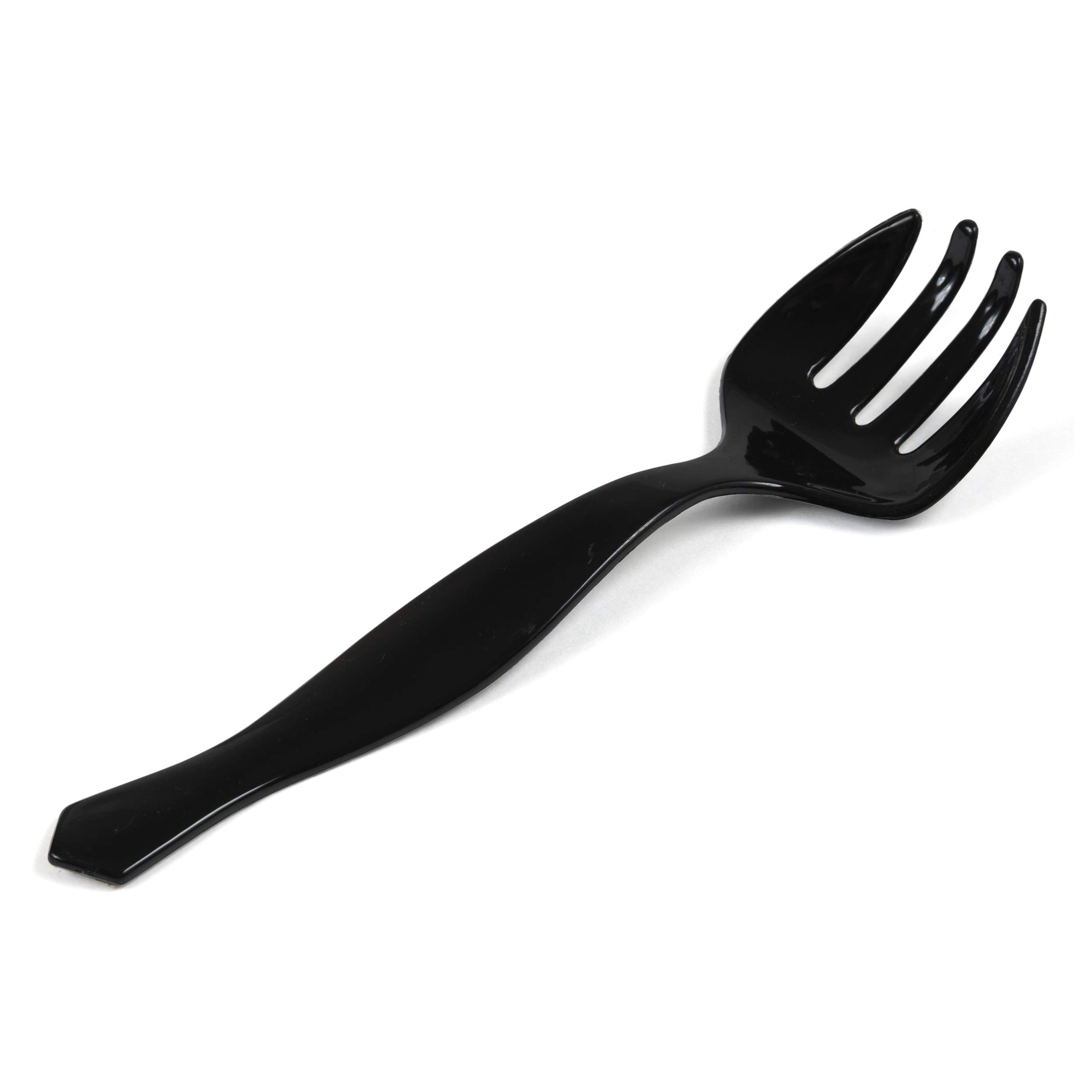 KAO Plastic Disposable Serving Party 10" Black Serving Forks Pack of 12