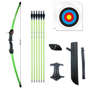 Pointdo Archery Recurve Bow and Arrow Set for Kids Archery Beginner Gift and 18lbs for Teens (Green)