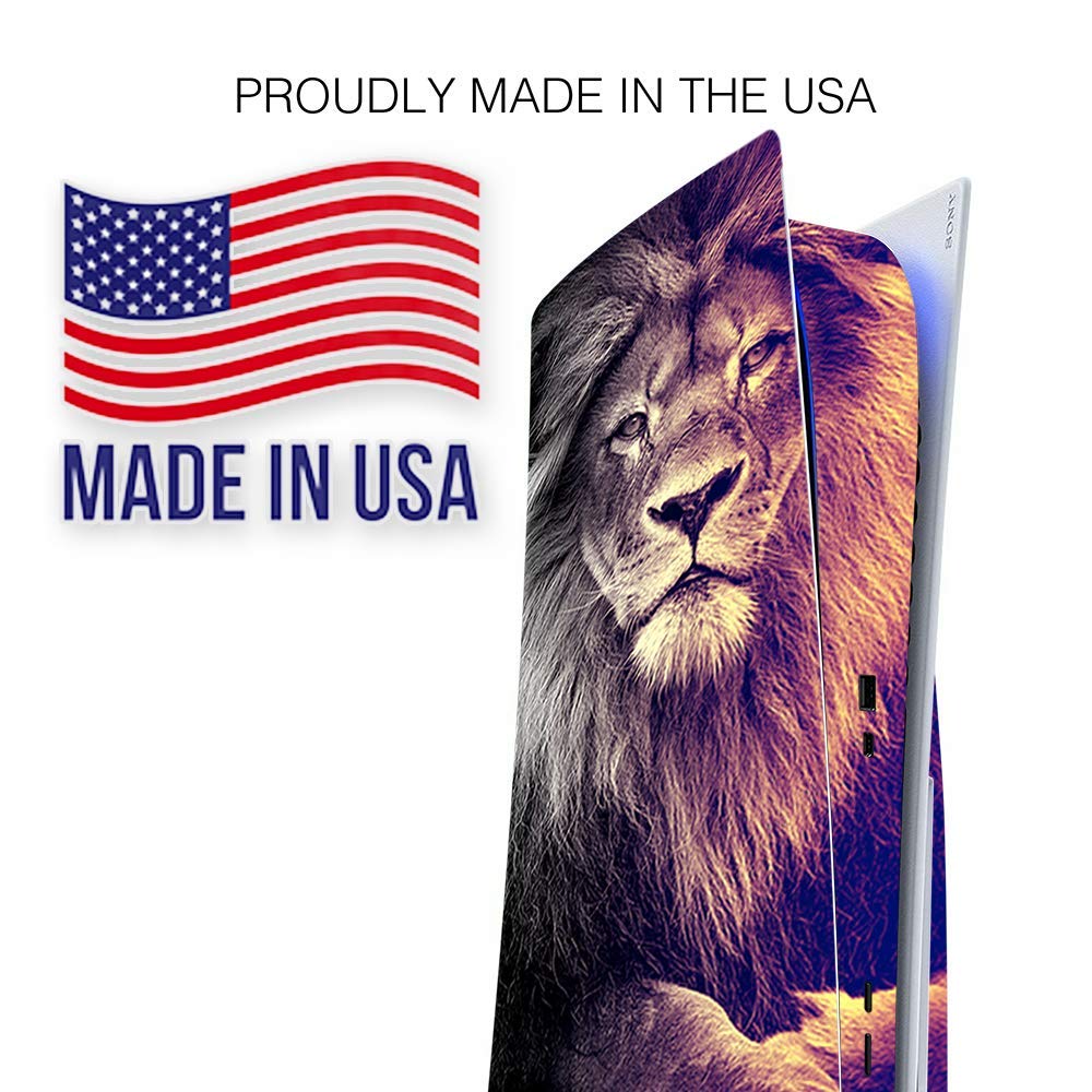 ITS A Skin Skins Compatible with Sony Playstation 5 Console Disc Edition - Protective Decal Overlay Stickers wrap Cover - Proud Lion