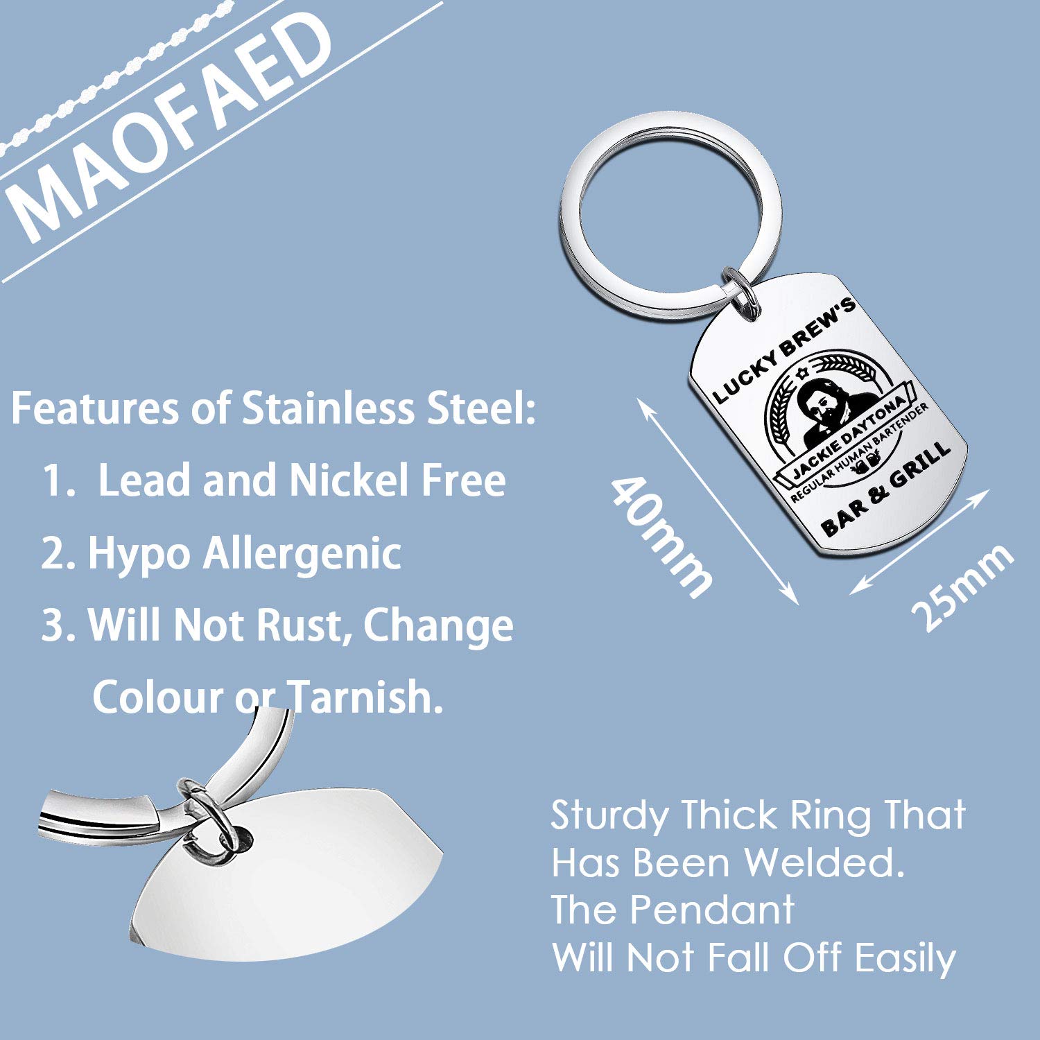 MAOFAED Tv Show Inspired Gift Regular Human Bartender Bar Keychain Fan gift Best Friend Gift Human Bartender GiftFor Fan