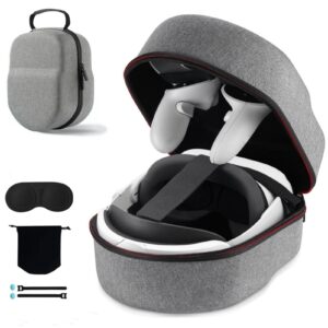 coowps hard carrying case for meta quest 3/oculus quest 2/vision pro, compatible with elite strap/kiwi design/bobovr head strap, portal full protection for travel storage