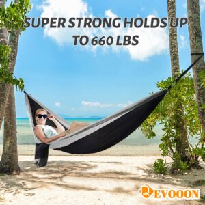 Camping Hammock for Outside,Double Hammock with Tree Straps(18+1Loops) 210T Nylon Parachute Lightweight Portable Hammock for Outdoor Travel,Hiking,Backpacking,Hunting,Outdoor,Beach,Camping Gear-660LBS