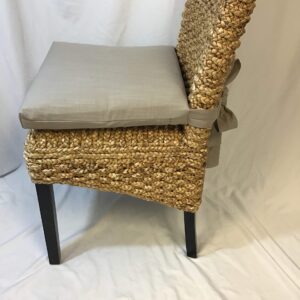 Chair Cushion Pad - Wicker Chair Cushion - seat cushion with 37" ties and removable foam insert Farmhouse Chair Cushions - Kubo Chair Replacement Cushion