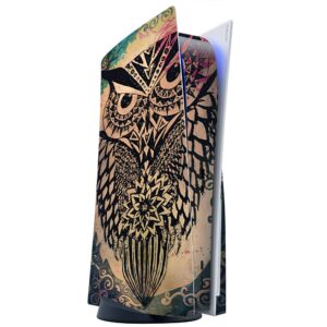 its a skin skins compatible with sony playstation 5 console disc edition - protective decal overlay stickers wrap cover - tribal abstract owl