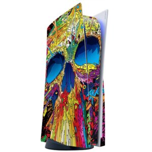 its a skin skins compatible with sony playstation 5 console disc edition - protective decal overlay stickers wrap cover - colorful skull 1