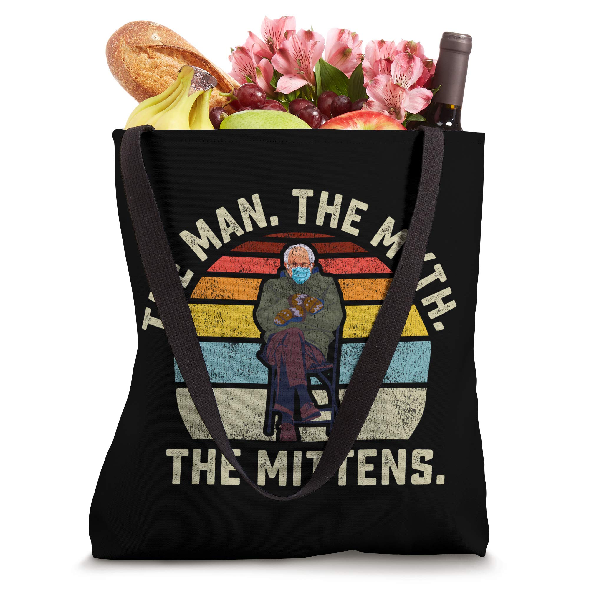 The Man The Myth the Mittens Bernie Sanders Mood Meme Tote Bag