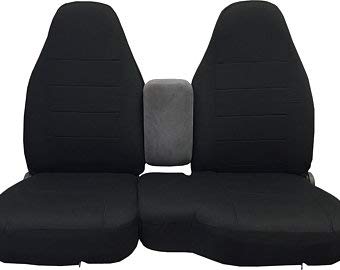 Durafit Seat Covers Made to fit, 2006-2009 Ford Ranger Pickup 60/40 Bench with high Back Bucket Backs, Open Console on 60 Side. Black Auto Twill. Fits Like a Glove, Complete Protection. Save