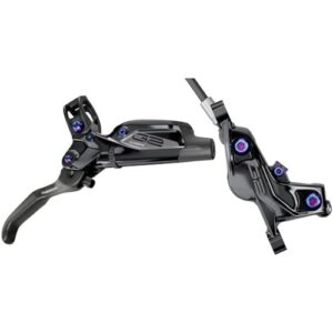 SRAM G2 Ultimate Disc Brake and Lever - Front, Post Mount, Carbon Lever, Titanium Hardware, Gloss Black with Rainbow Hardware, A2