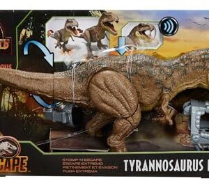 Mattel Jurassic World Camp Cretaceous Stomp 'n Escape Tyrannosaurus T Rex Action Figure Toy with Stomping Motion