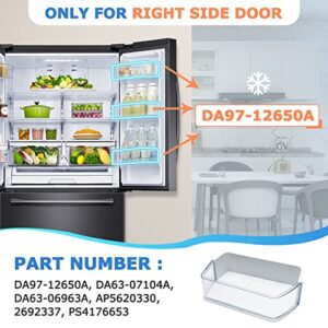 Upgraded DA97-12650A, DA63-06963A, DA63-07104A Door Shelf Basket Bin (Right Side) Compatible with Samsung RF260/RF261/RF263beaesr Refrigerators, Part number: AP5620330, 2692337 with 6 Fridge Magnets