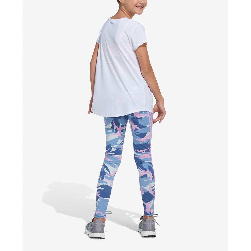 adidas Girls' Active Sports Athletic Legging Tight (Large, Crew Blue)