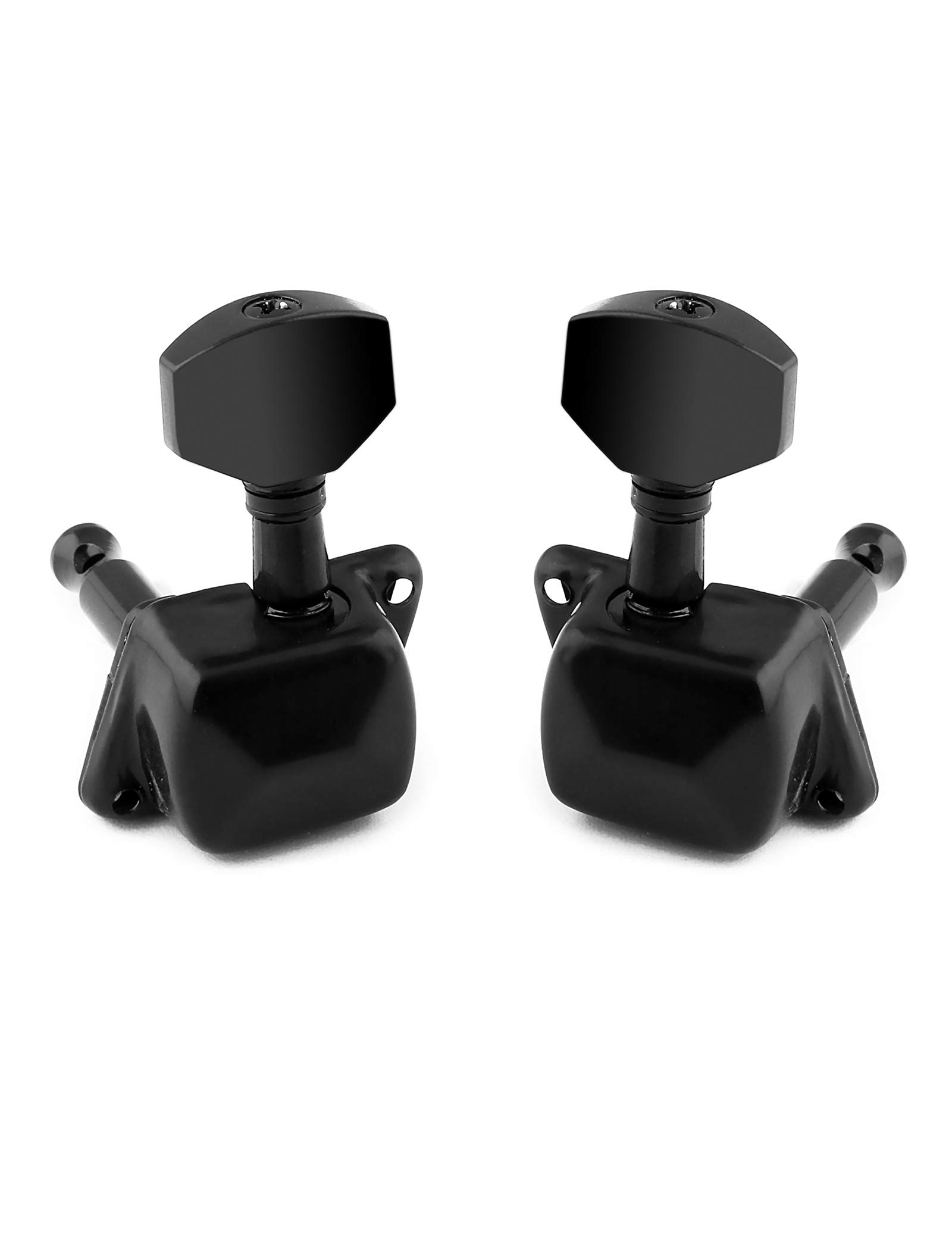 Holmer Guitar String Tuning Pegs Semiclosed Machine Heads Tuners Tuning Keys 3 Left 3 Right for Acoustic Guitar or Electric Guitar Black.