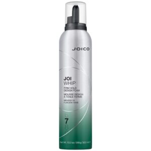 joico joiwhip firm hold designing foam | for most hair types | add volume & body | boost shine | control frizz & flyaways | heat, humidity, & pollution protection | silicone & paraben free | 300ml