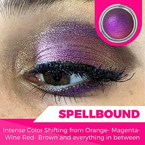 Concrete Minerals MultiChrome Eyeshadow, Intense Color Shifting, Longer-Lasting With No Creasing, 100% Vegan and Cruelty Free, Handmade in USA, 1.5 Grams Loose Mineral Powder (Spellbound)