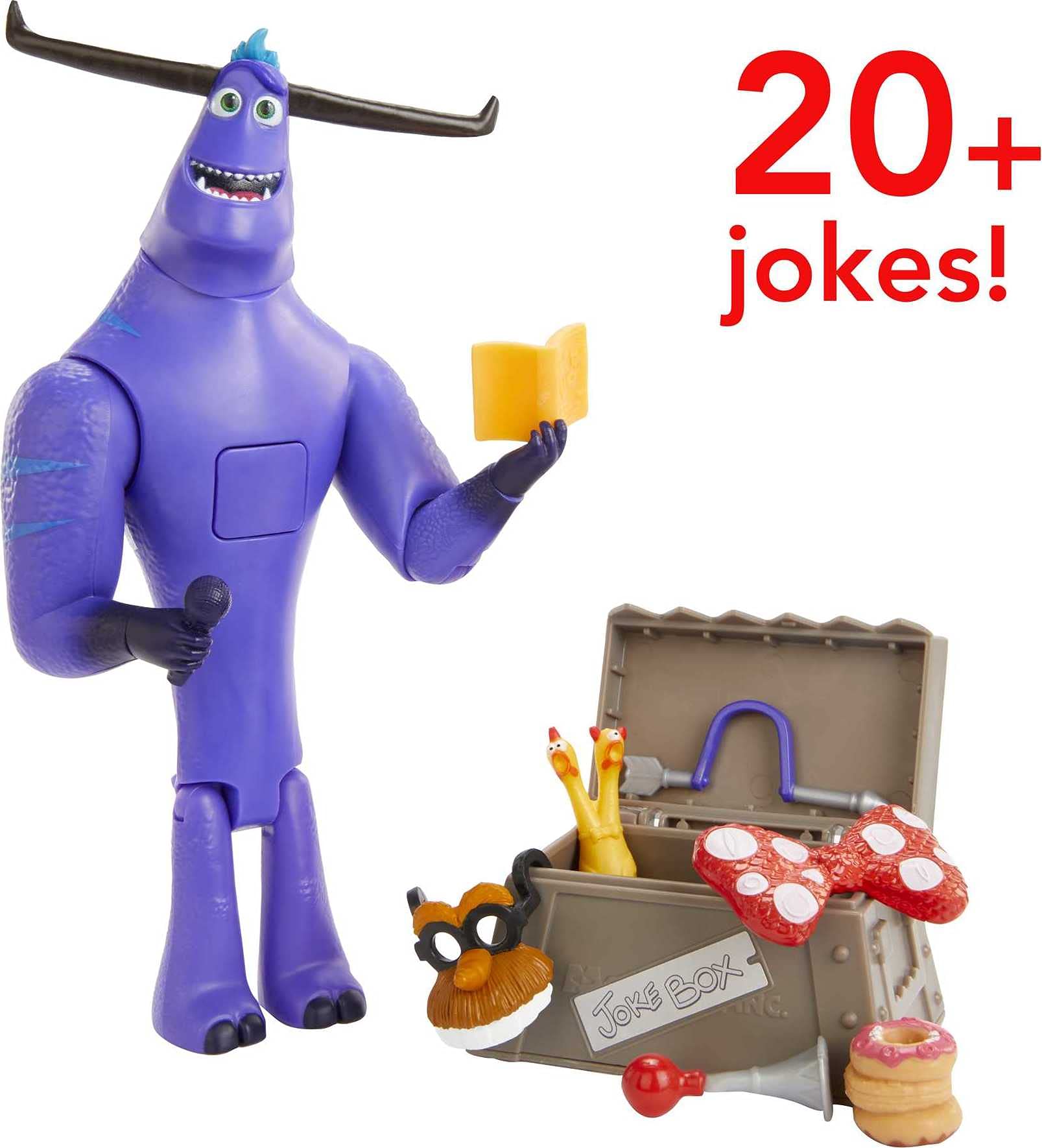 Mattel Monsters at Work Tylor Tuskmon The Jokester Feature Figure Talking Interactive Disney Plus Character Toy with Accessories, Posable Authentic Look & Sound, Kids Ages 3 Years & Up