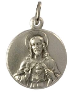 the sacred heart of jesus and mary medal (the two sacred hearts in just one medal) - 100% made in italy (round shape)