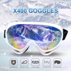 Histure Ski Snowboard Goggles UV Protection Anti Fog Snow Goggles for Men Women Youth