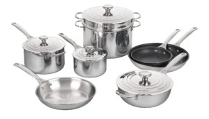 le creuset tri-ply stainless steel 12 pc. cookware set