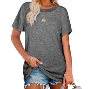 Soft Tshirts for Women Casual Tees Tops Short Sleeve Summer Shirts Loose Fit Tees XL